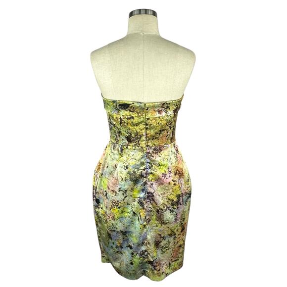 ANTHROPOLOGIE MCGINN Cooling Magma Strapless Colorful Sheath Mini Dress Size 8 - Picture 3 of 8